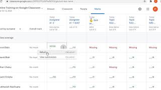 Google classroom-How to download marks / grades from google classroom