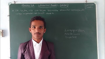 intermediate 2nd year maths 2A 6th chapter Binomial Theorem LAQ #2ndyearmaths #maths