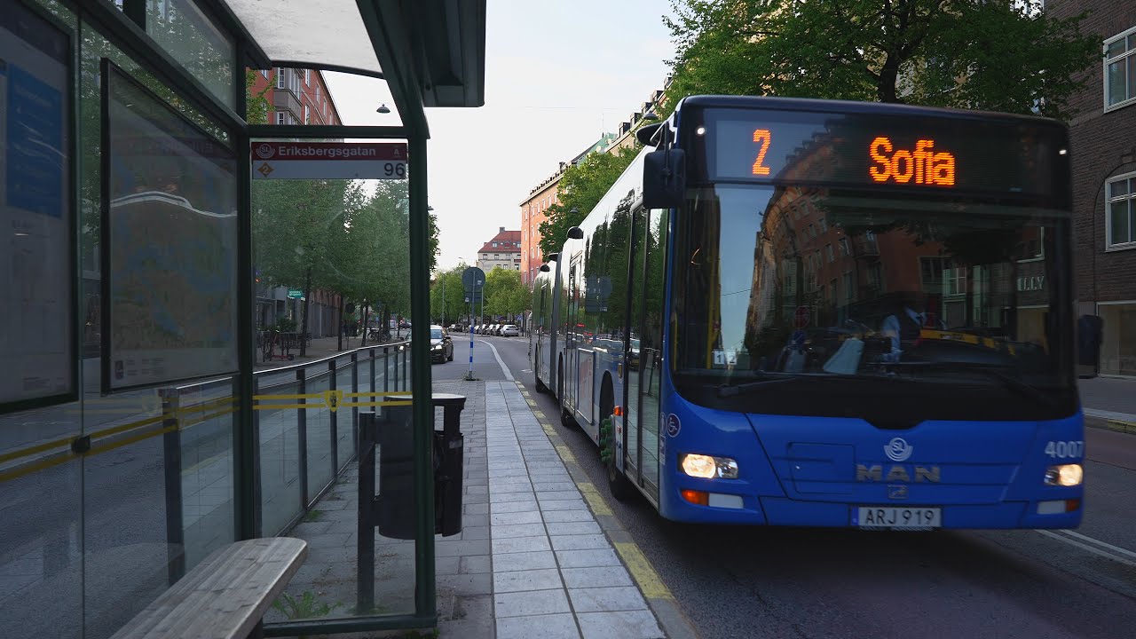 Sweden, Stockholm, bus 2 ride from Eriksbergsgatan to Mandelparken