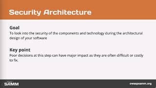 OWASP SAMM Security Architecture