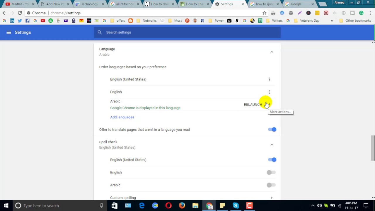 How to change Language in Google Chrome (New UI) - YouTube