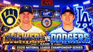 ⚾Los Angeles Dodgers VS Milwaukee Brewers 🔴 LIVE STREAM 🔴 MLB NLCS Game 3 Watch party Play By Play