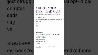 Create Your First Lead Quiz