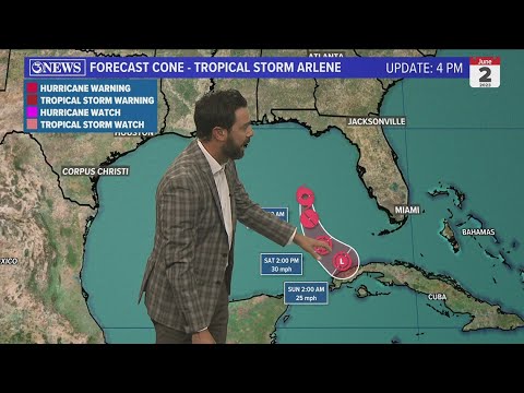 TROPICAL UPDATE: Tropical Storm Arlene forms in Eastern Gulf - YouTube