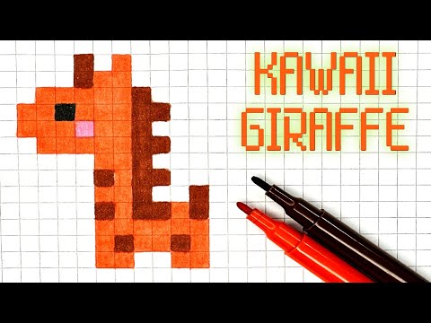 How To Draw A Kawaii Giraffe - Handmade Pixel Art #pixelart