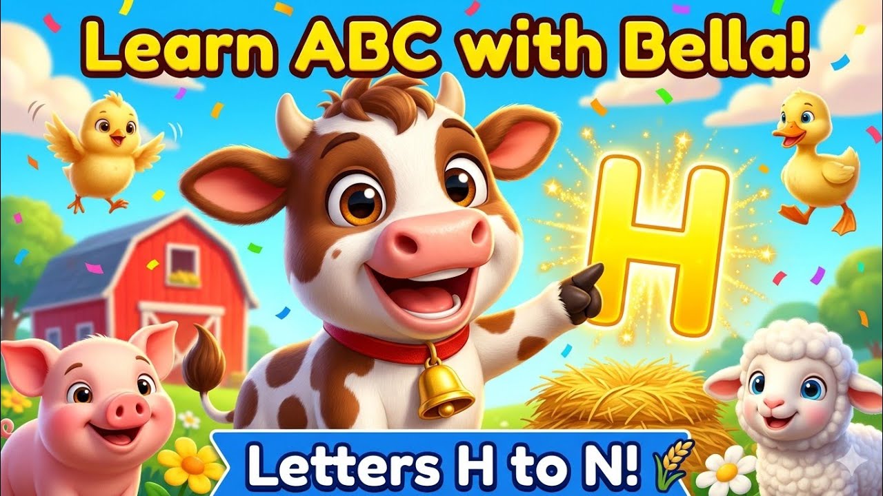 ABC for Kids 🐄 Learn Letters H–N with Bella | Fun Farm Animals - YouTube