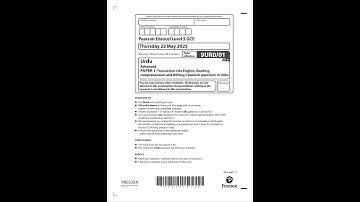 Merged 2025 Pearson EDEXCEL A Level Urdu Paper 1 And Mark Scheme 9ur0 01