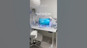 Unbox Samsung Smart Monitor M5 27” 🫶🏻🫧🩵☁️ (Part 1) #samsung #smartmonitor #m5 #desk #desksetup