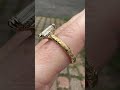 Double Claw Prong Emerald Lab Grown Vintage Engagement Ring Engraved Band Art Deco Gold Wedding Ring
