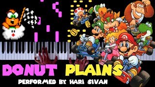 Super Mario Kart (SNES) - Donut Plains - Piano|Synthesia