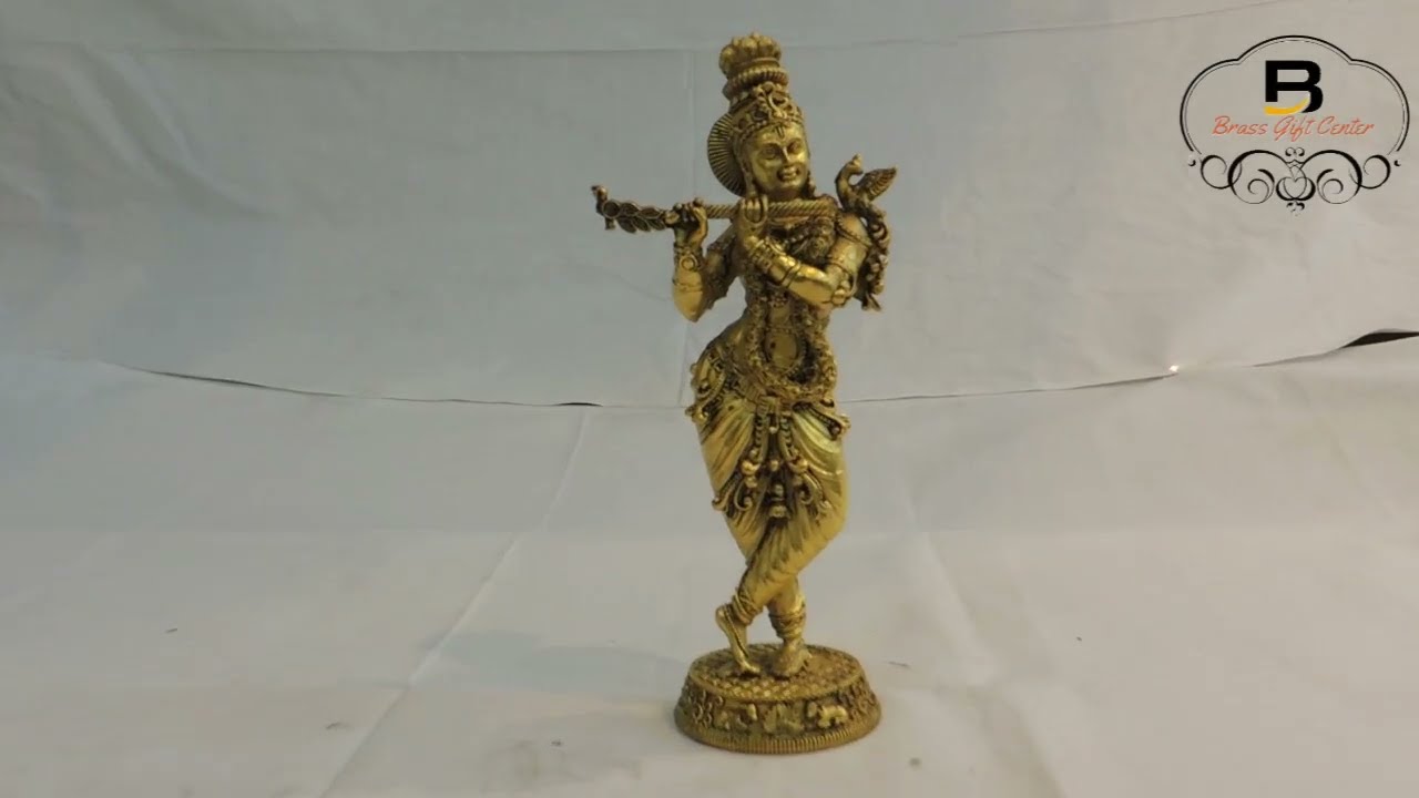 Brass Showpiece Krishna God Idol Statue - 4*2.5*9.5 Inch (BS1817 C)