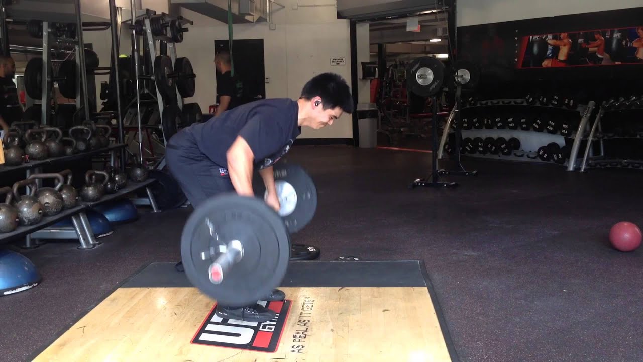 Barbell Bent over row perfect form demonstration YouTube