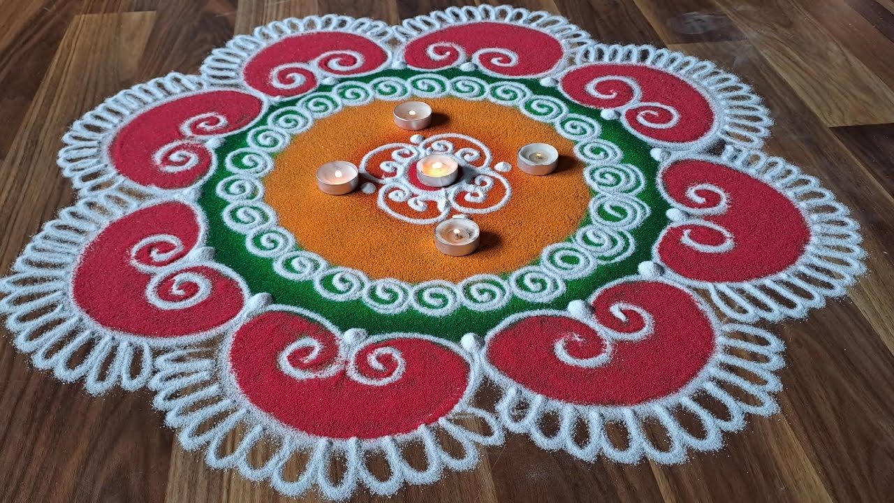 Stunning Yet Simple: Big and Easy Rangoli Design for Diwali by Shital ...
