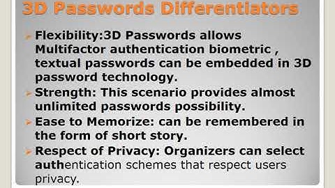 3D Passwords Full PPt || Edurapid.com