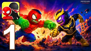 Stick Hero: Comic Superhero - Gameplay Walkthrough Part 1 - Superhero Fighting Game (iOS, Android) screenshot 1