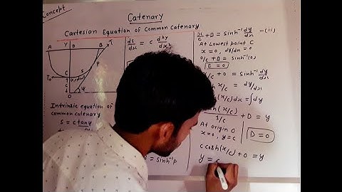 Cartesian Equation of Common Catenary | BSC/ B.tech Mathematics| Lecture 03|