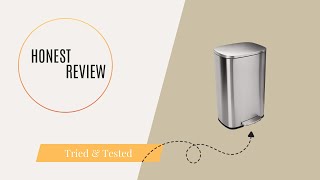 No More Slamming Lids or Fingerprints-PayLessHere Trash Can with Lid, 13 Gallon (50L) Stainless Stee