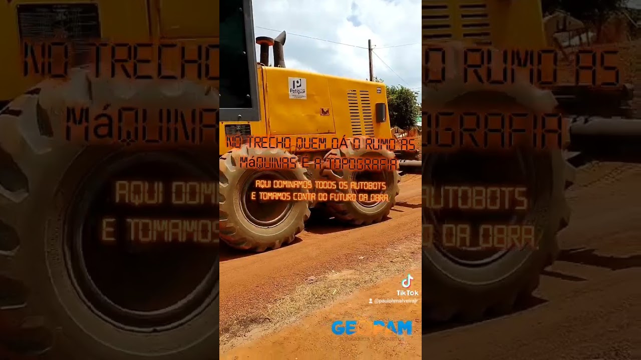 No trecho, os topógrafos que dão o rumo a obra... comandamos todos os autobots. 