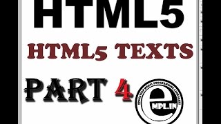 HTML5 tutorial in hindi Part-4 TEXTS