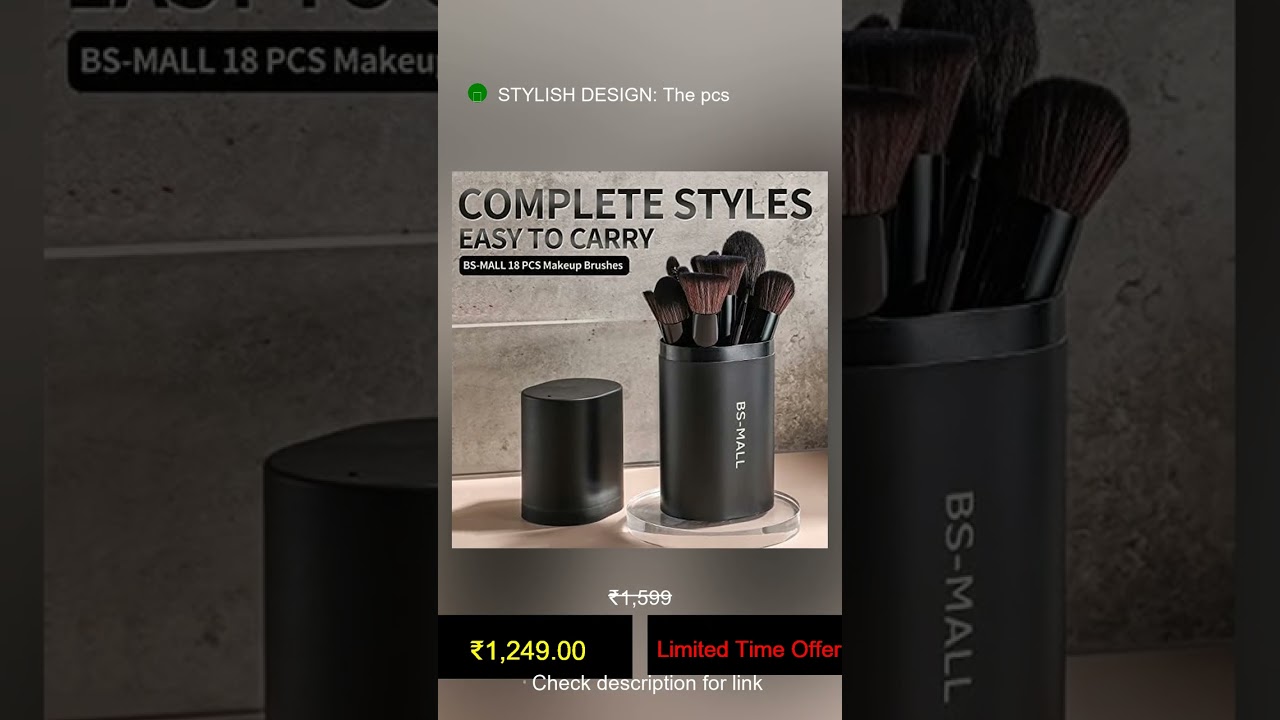 BS-MALL Makeup Brush Set 18 Pcs Premium Synthetic Foundation Powder Concealers Eye shadows Blus