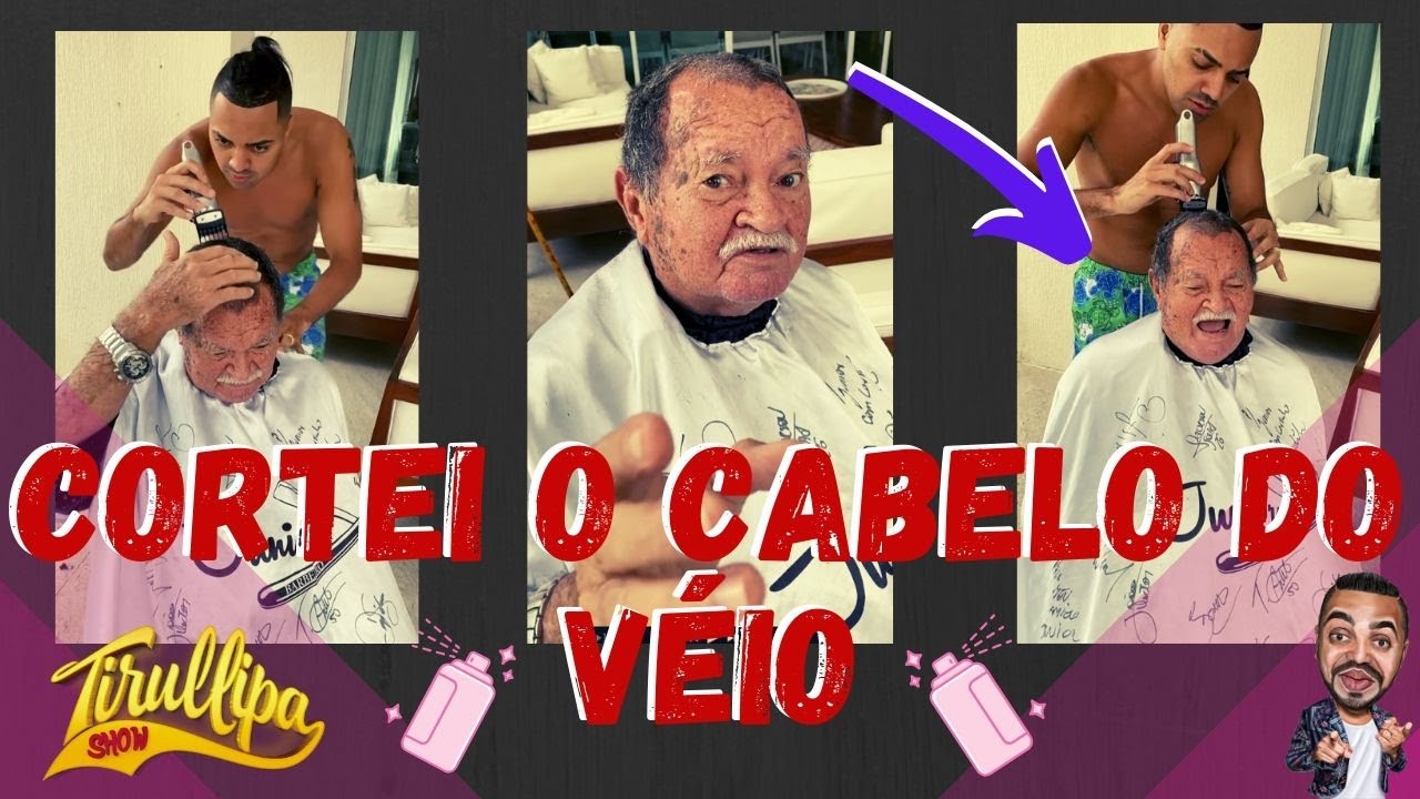 CORTEI O CABELO DO SEU LEÔNCIO / FICOU RUIM? / KKKKKKKK / TIRULLIPA SHOW E SEU LEÔNCIO
