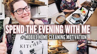 SPEND THE EVENING WITH ME | evening chores | mobile home clean with me | bedroom makeover prep!