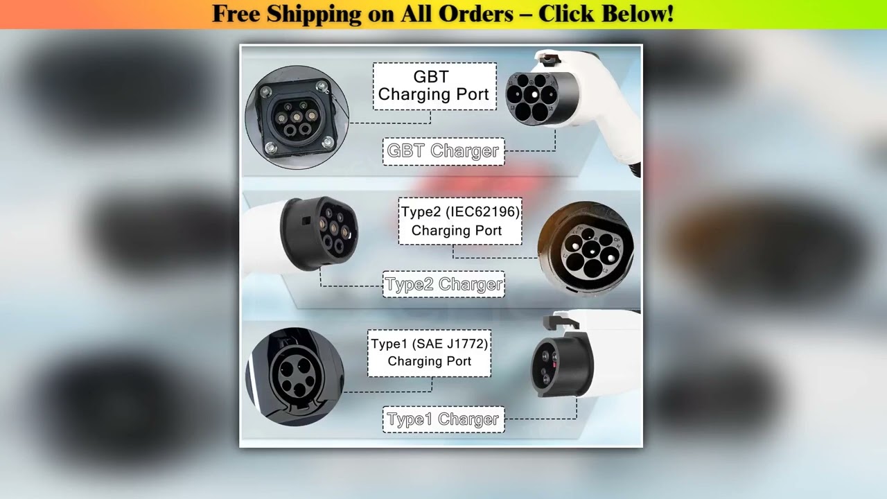 Teschev 3.5KW Portable EV Charger Type 1 J1772 16A Charging Cable GBT Wallbox EVSE Type 2 Charging