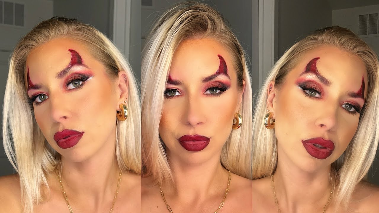 VIRAL TIKTOK DEVIL 👹🎃 HALLOWEEN MAKE UP TUTORIAL YouTube