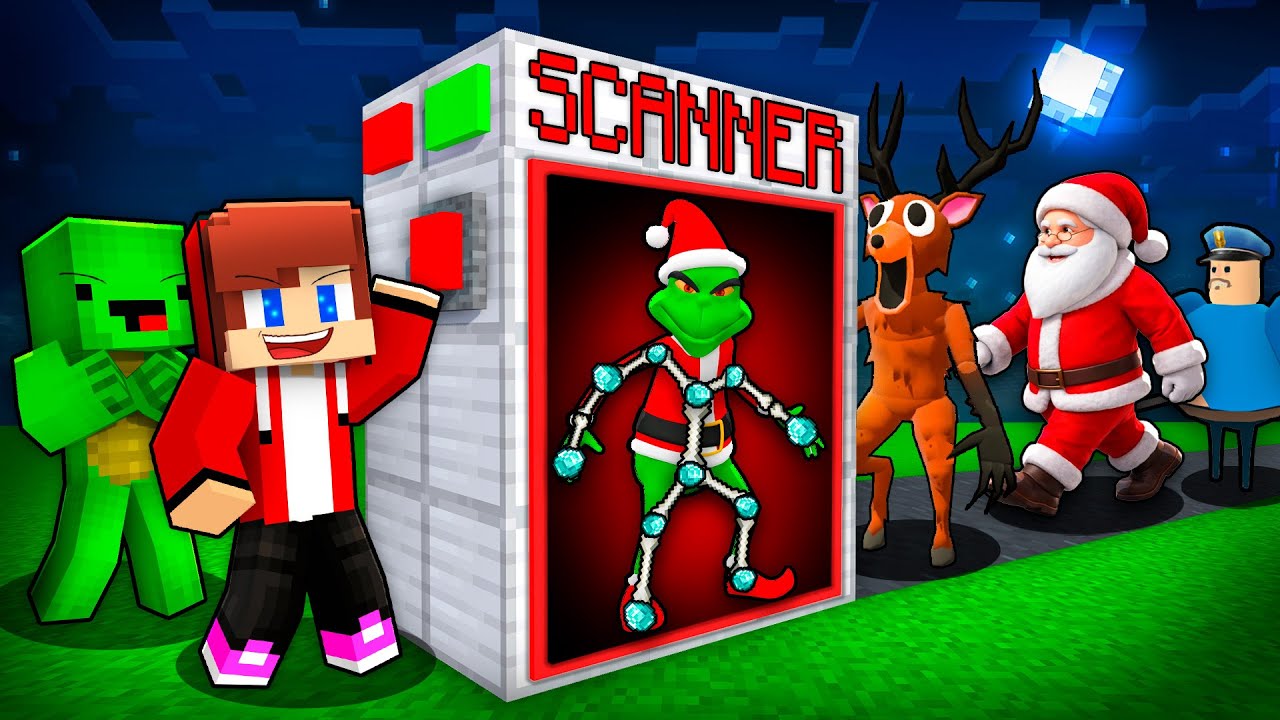 JJ and Mikey Made a SCANNER To Find The Real GRINCH and SANTA CLAUS in Minecraft - Maizen