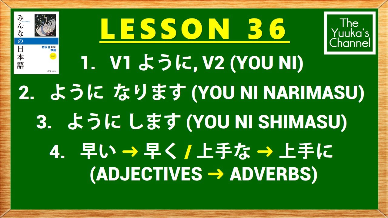 Japanese Lesson 36 | Minna No Nihongo