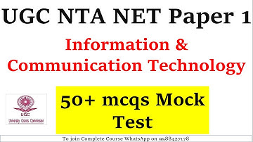 UGC NTA NET Paper 1 2022 ||  Information & Communication Technology || 50+ mcqs Mock Test