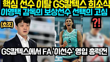 (여자배구) 핵심 선수 이탈 GS칼텍스 '희소식' 이영택 감독의 보상선수 선택의 고심 ; GS칼텍스에서 FA '이선수' 영입 총력전 (2024년 4월13일)