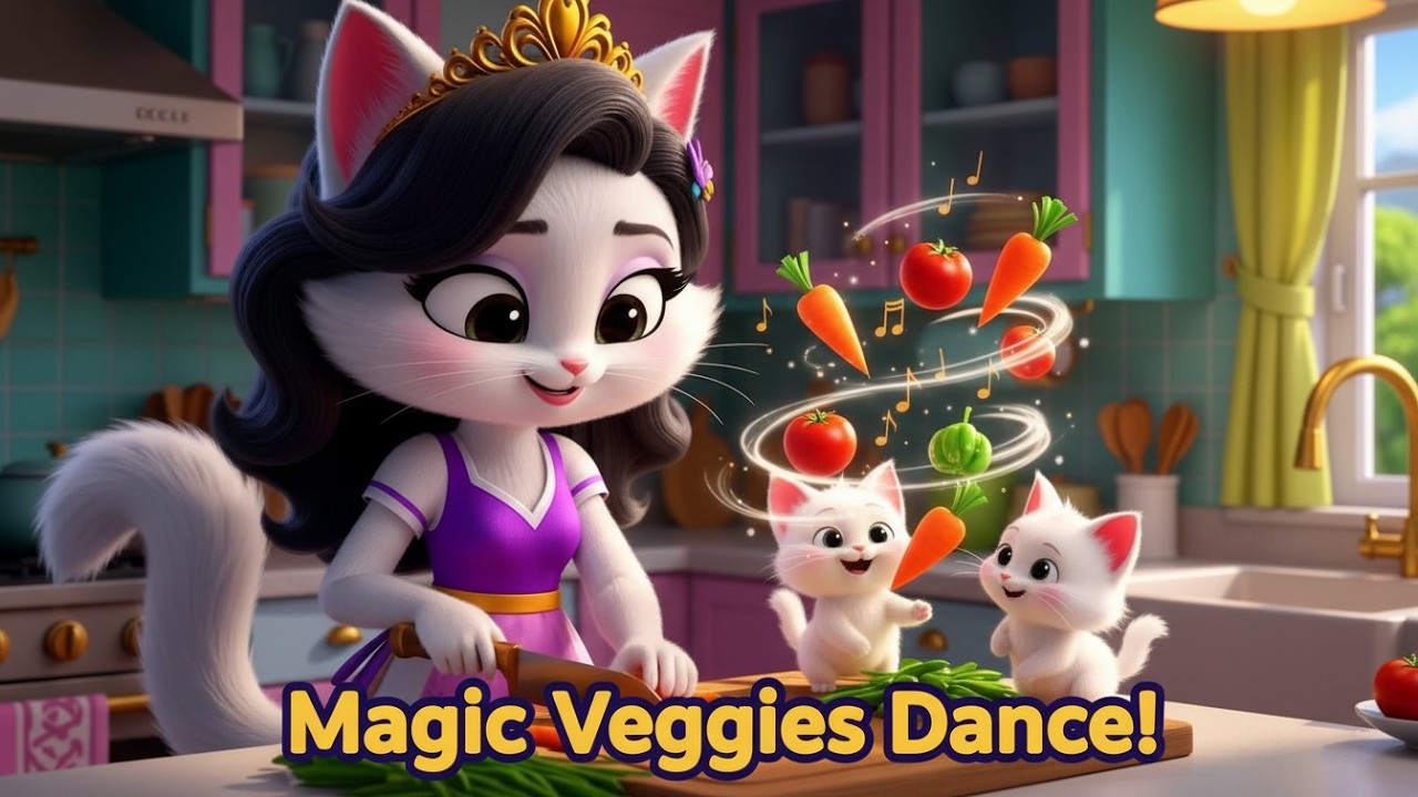 “Magic Kitchen Cats: Mom Cat & Baby Cat 🐱✨ | 3D Tiny Fun 