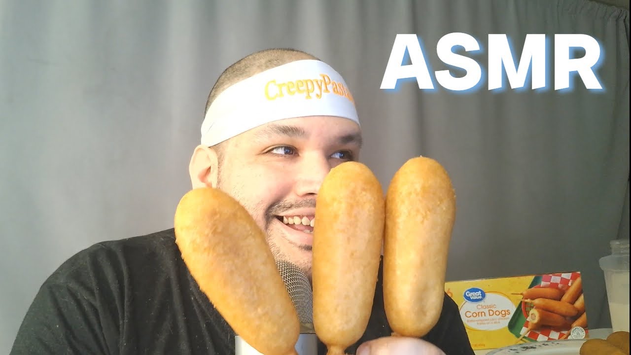 Asmr eating Great Value Corn Dogs