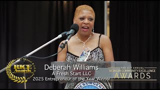 Deberah Williams of A Fresh Start LLC | 2025 RICE Awards Entrepreneur of the Year!
