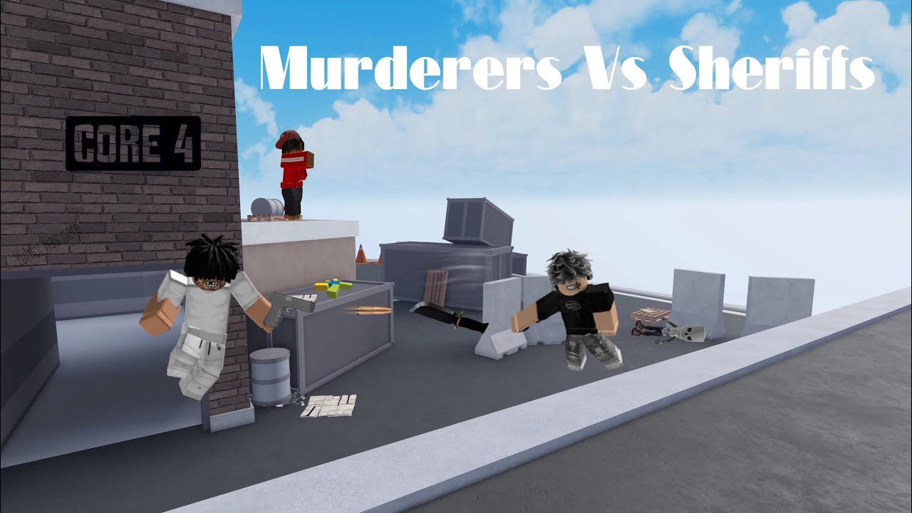 The Core 4 compete in Murderers VS Sheriffs in Roblox (CHAOS!)