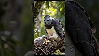 Harpy Eagle Feeding with Little Frey