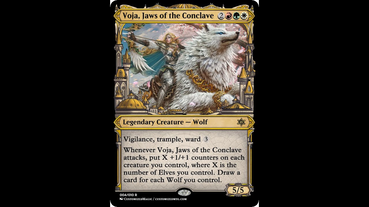 mtg voja jaws of the conclave commander deck EDH Deck 100 Magic Cards Custom Deck Elves and Wolves Elf and Wolf Deck Draw a card for each Wolf you control. Voja Jaws of the Conclave