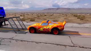 05.Flatbed Trailer Cars Transportation with Truck - Speedbumps vs Cars vs Train - BeamNG.Drive 1