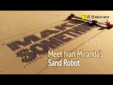 Ivan Miranda's Sand Drawing Robot turns beach into a notepad