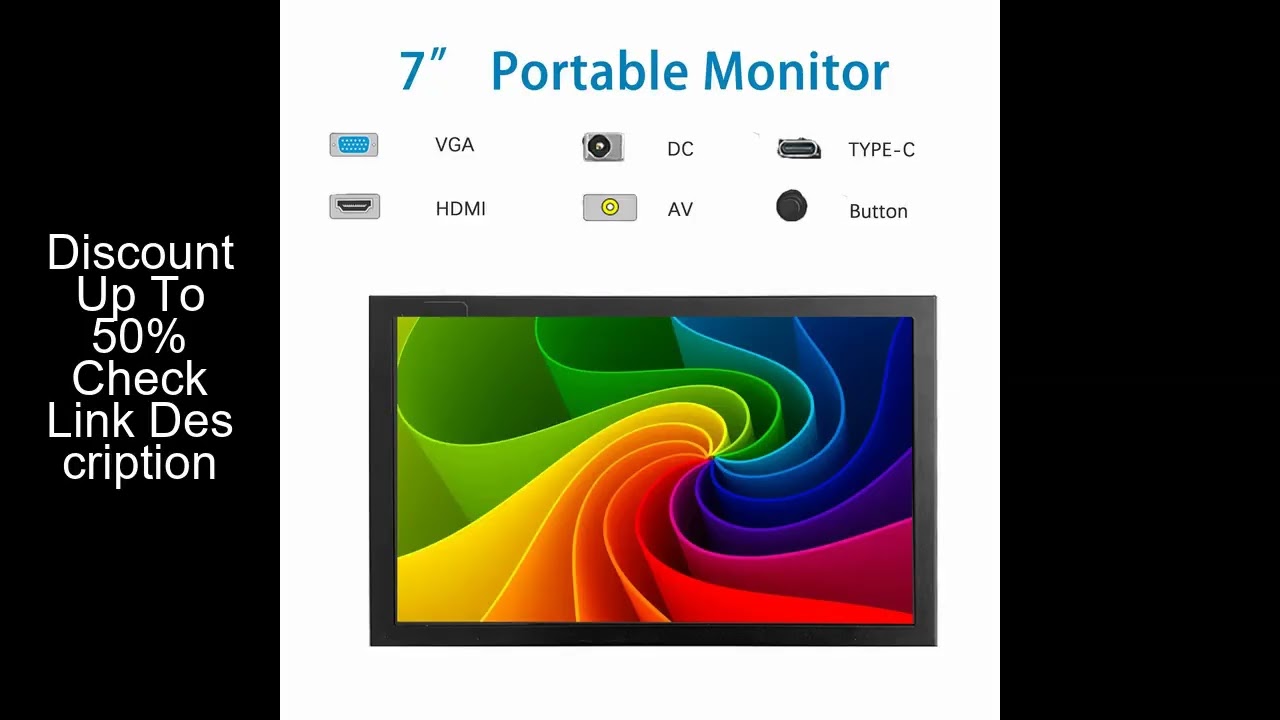 laptop 7 Inch Mini TFT Monitor 1024x600 high pixel LCD Screen Display With HD/VGA/AV Video Input For