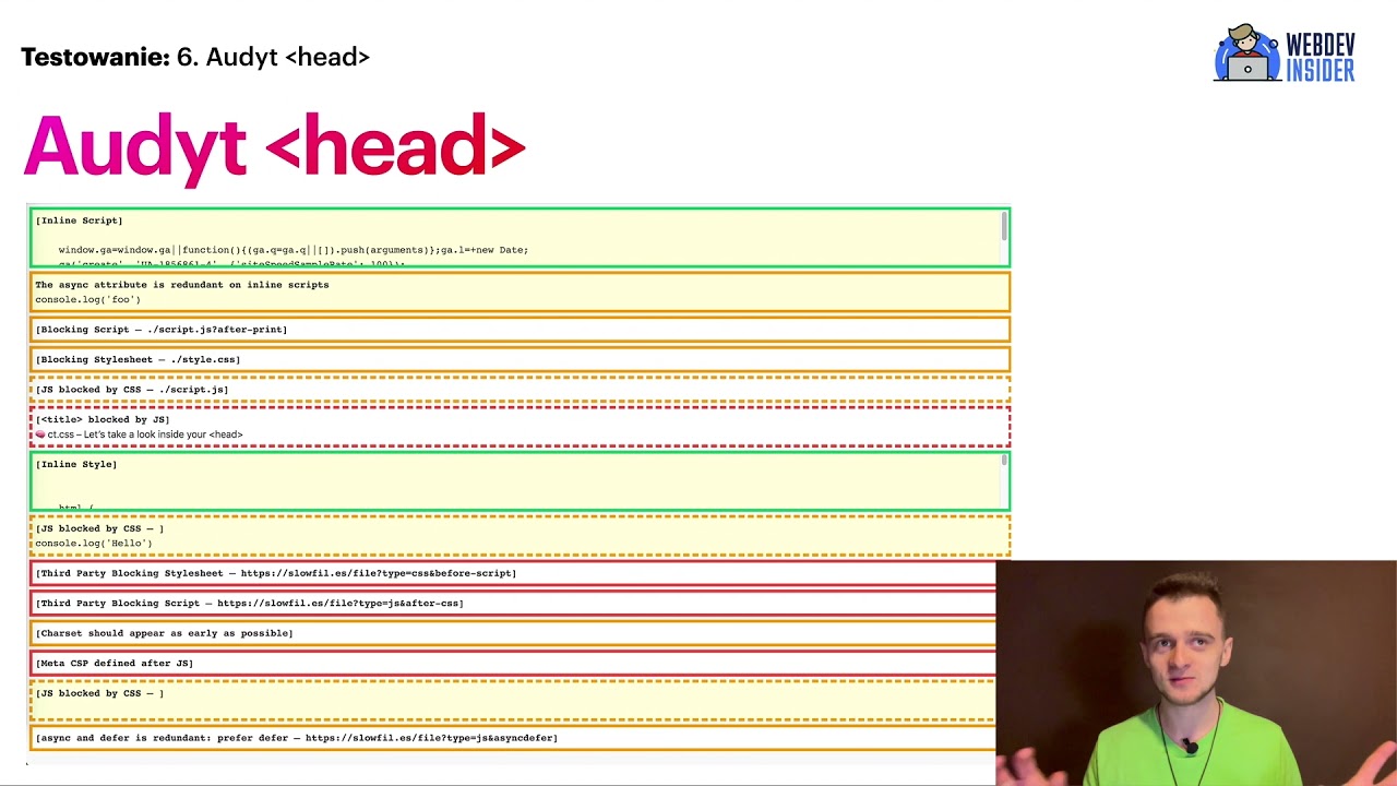 ⚡️ Audyt sekcji HEAD w dokumencie HTML pod kątem wydajności / Zoptymalizowany Frontend