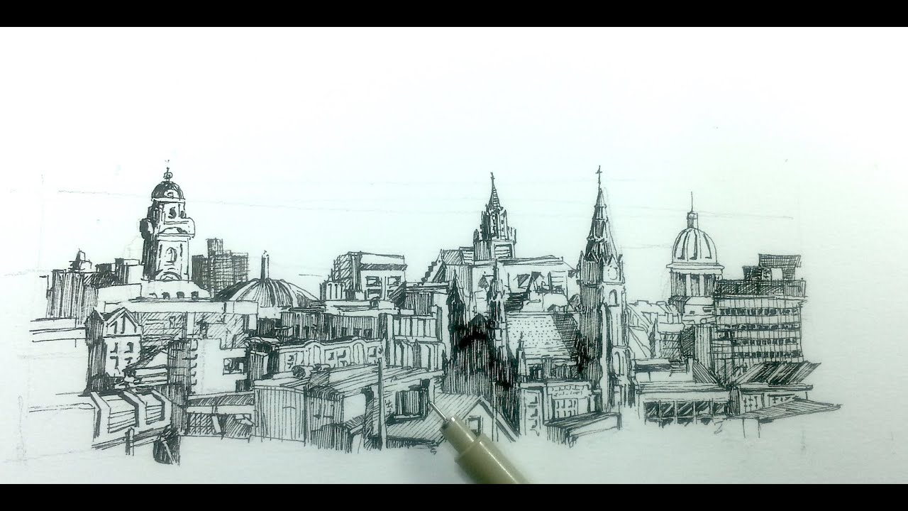 Skyline Buildings Drawing