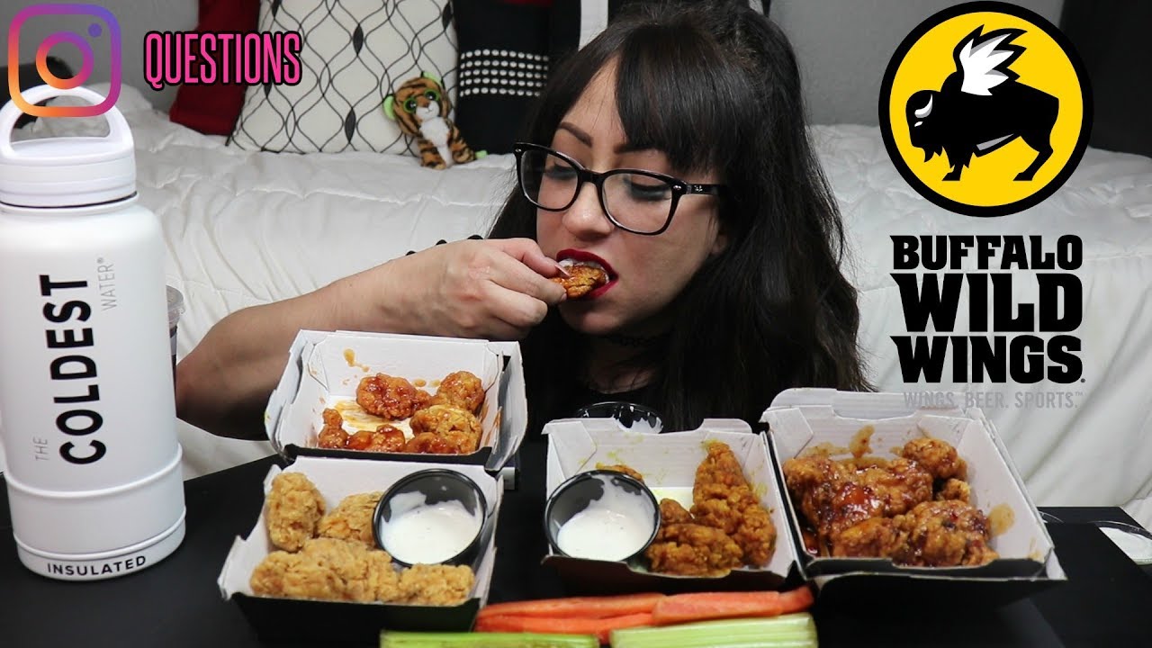 BUFFALO WILD WINGS MUKBANG EATING SHOW GIVEAWAY! ANSWERING