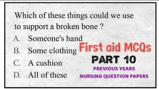 Most repeating First aid MCQs from previous years nursing question papers #firstaidmcqsfornurses screenshot 5