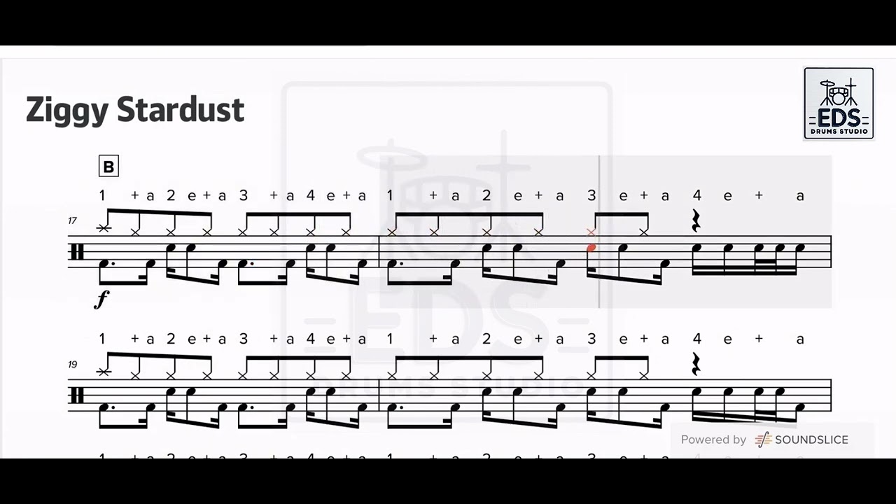 Ziggy Stardust (Backing Track) Rockschool Drums Grade 6 (2018)
