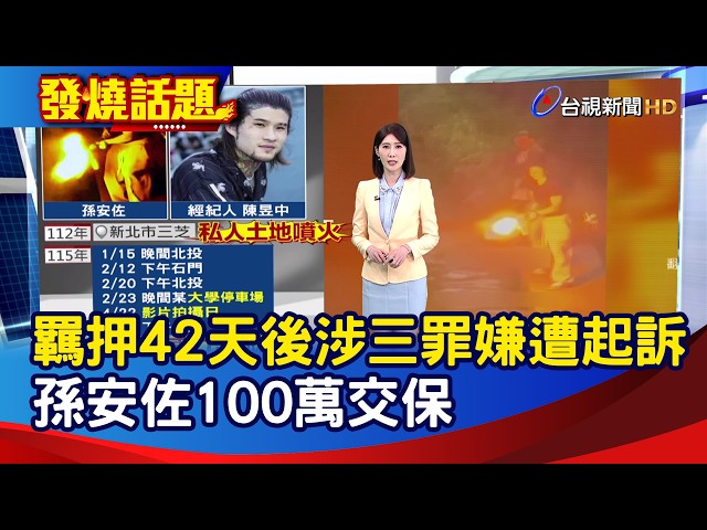 羈押42天後涉三罪嫌遭起訴 孫安佐100萬交保【發燒話題】-20260629