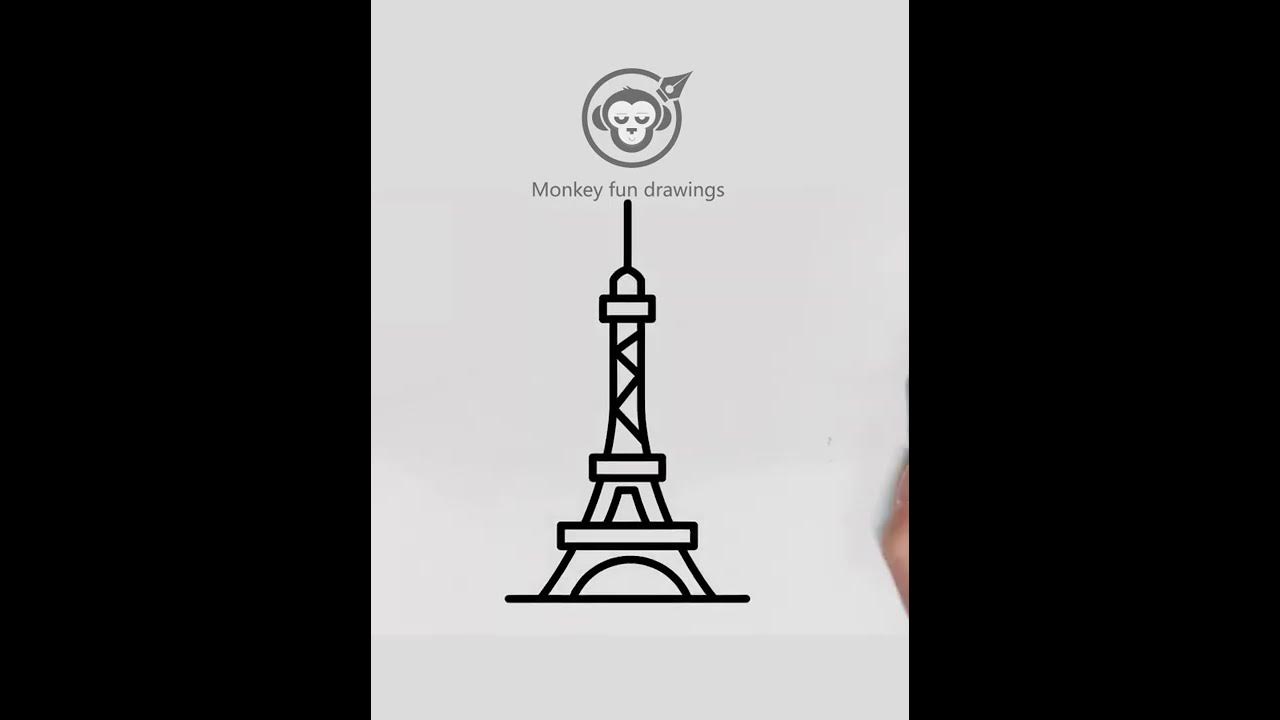 How to draw a Eiffel Tower easy for beginners drawing cute Eiffel Tower