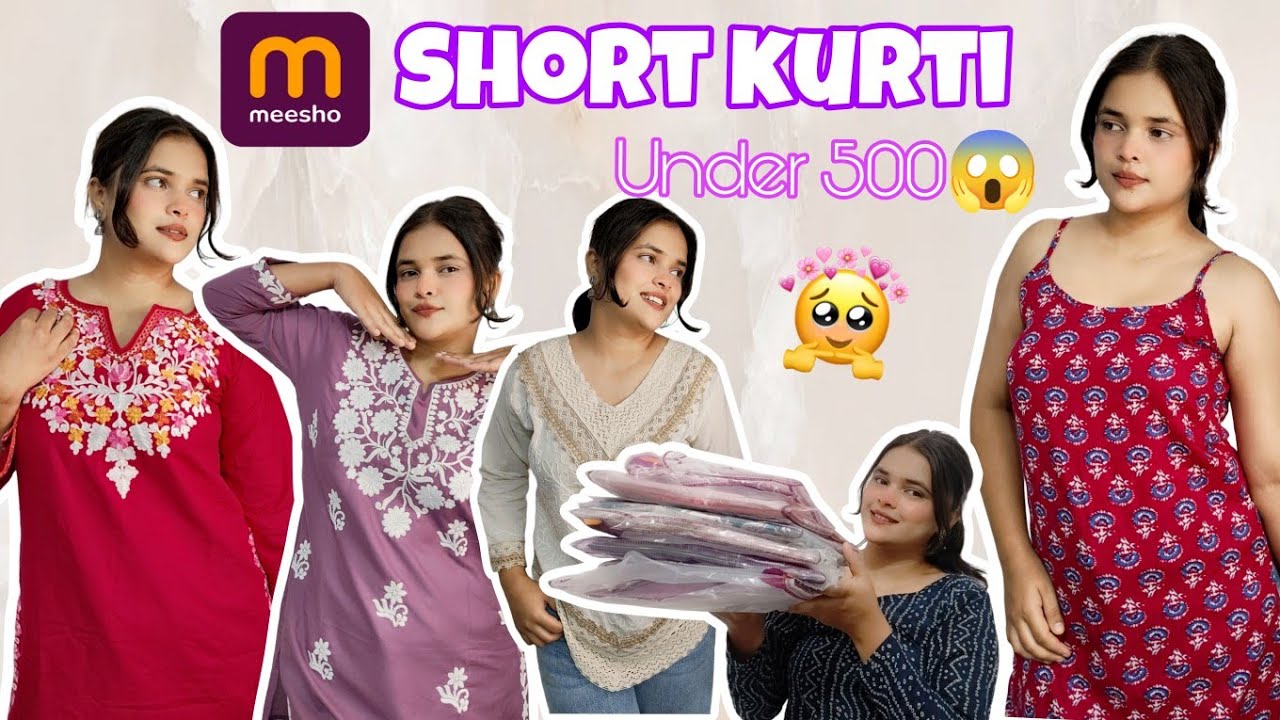 SHORT KURTI HAUL under 500😱Real & Raw  Try on Haul💌MEESHO SHORT KURTI HAUL🔗#shortkurti