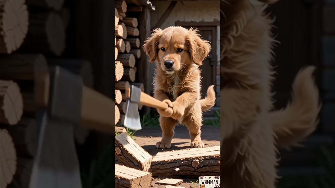 🪵Little Paws, Big Effort in the Countryside | 小小爪子的大大努力 可愛小動物劈柴日常 🐾🪵